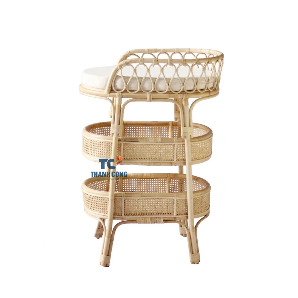High Quality Infinity Rattan Doll Bassinet For Kids Toys Natural Rattan Doll Crib for Kid Made in Vietnam Nursery Room Furniture