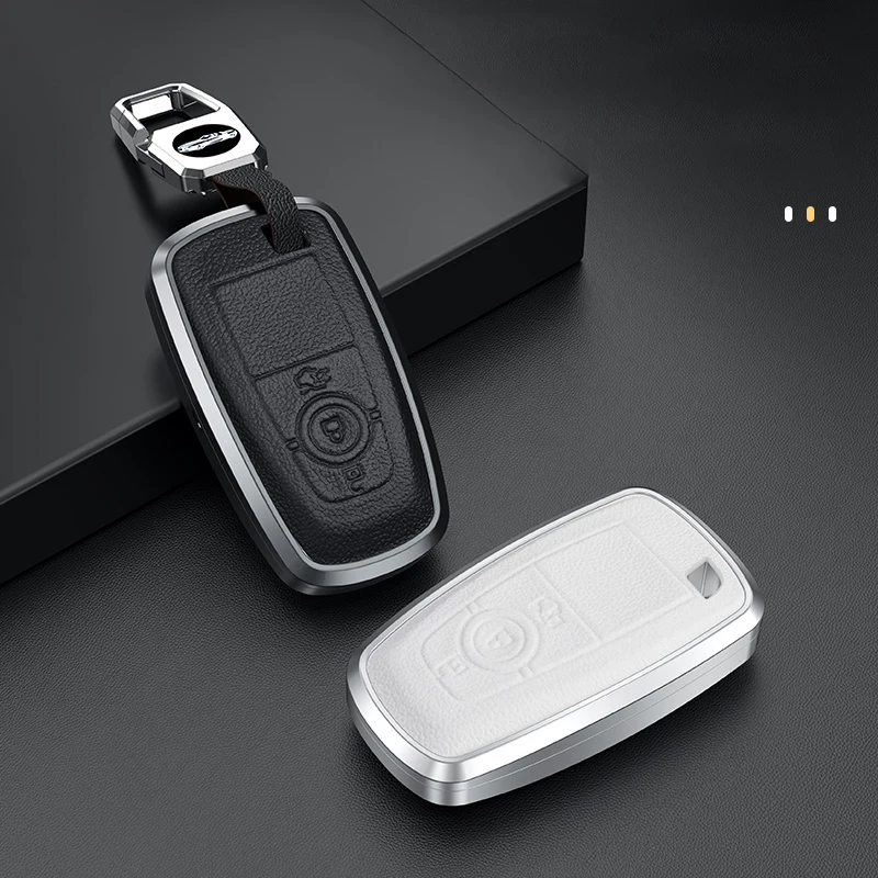 Factory Direct Sale Leather Four Button Car Smart Key Case Cover For Ford/EVOS/Explorer
