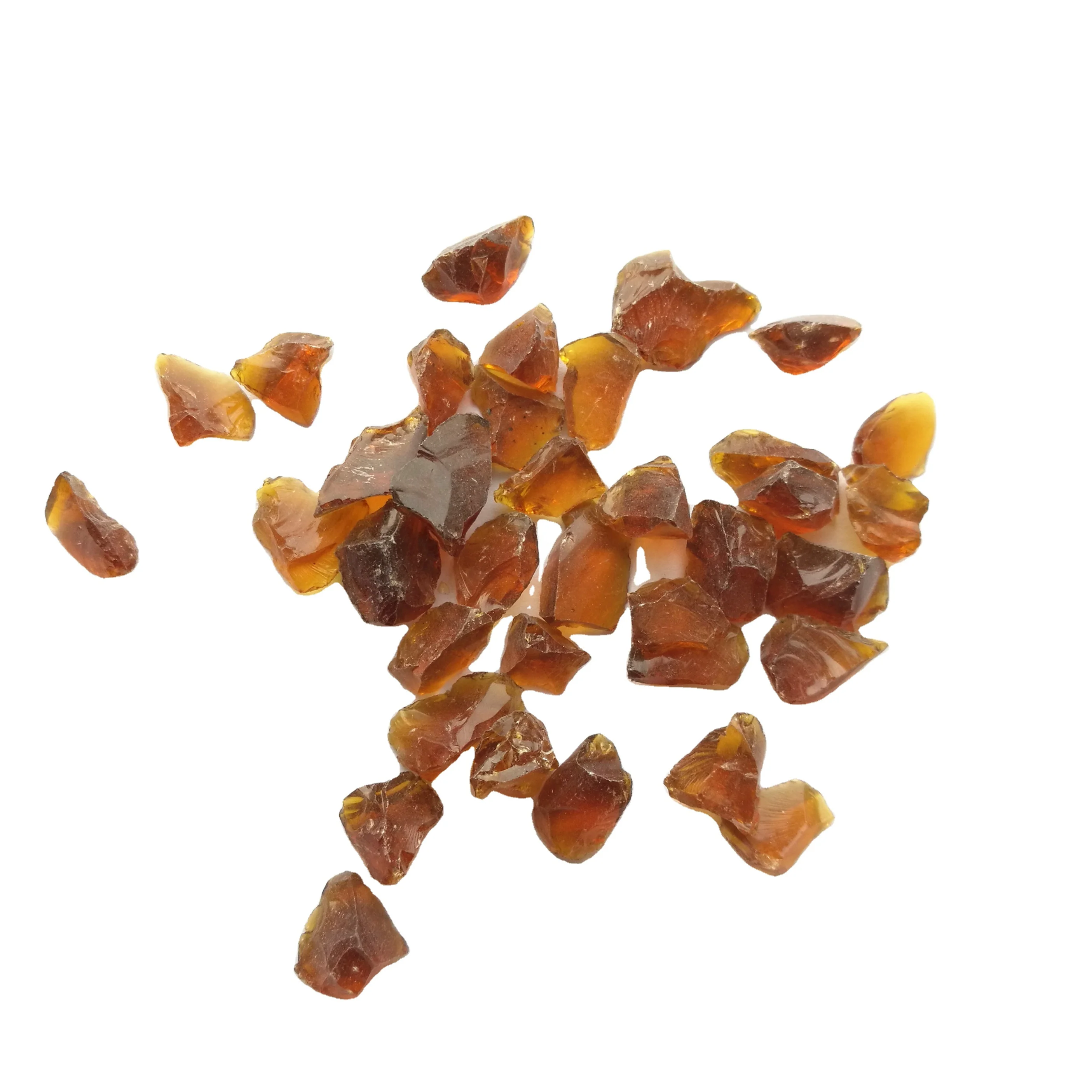 Crushed dark amber glass chips for terrazzo flooring