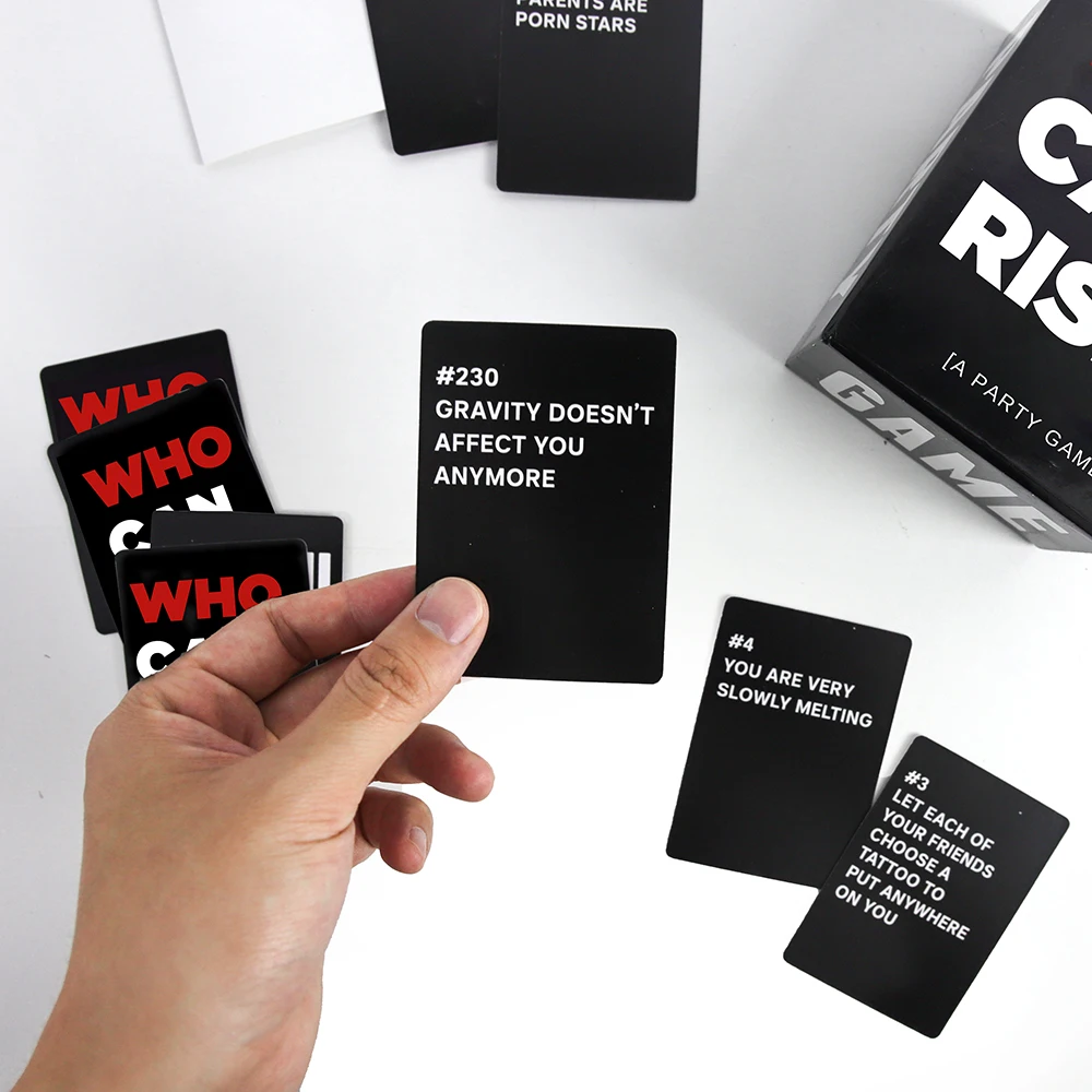 Custom Printing Service Card Game Front and Back Double Both Sides Drinking Playing Game Card For Adults Party