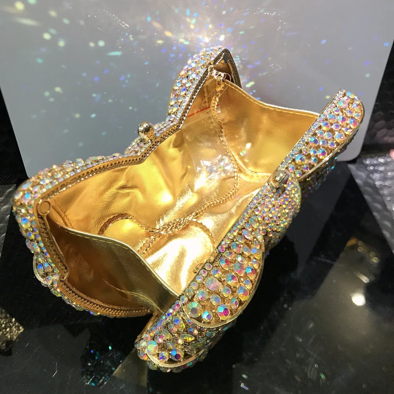 Custom Logo China Supplier bow evening crystal purses Bow Clutch Bow Shaped Clutch