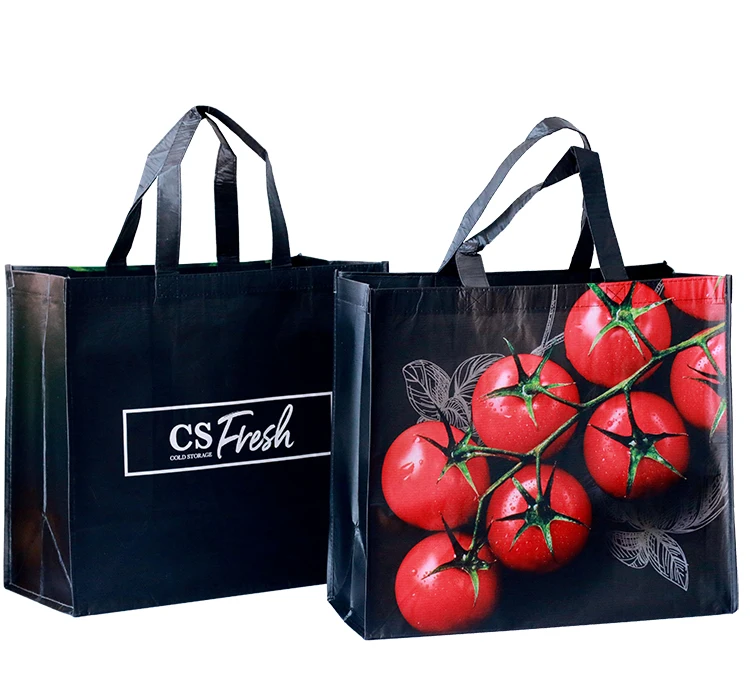 Eco friendly reusable waterproof  logo print customized Matt laminated pp non woven RPET with lamination shopping bag