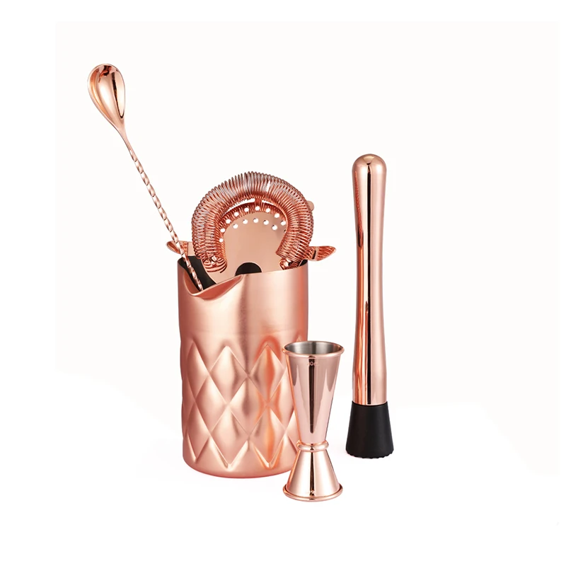 EFINE Cocktail Bar Tools Martini Wine Mixing Glass Bartender Set with Strainers/Spoon/Muddler/Jigger