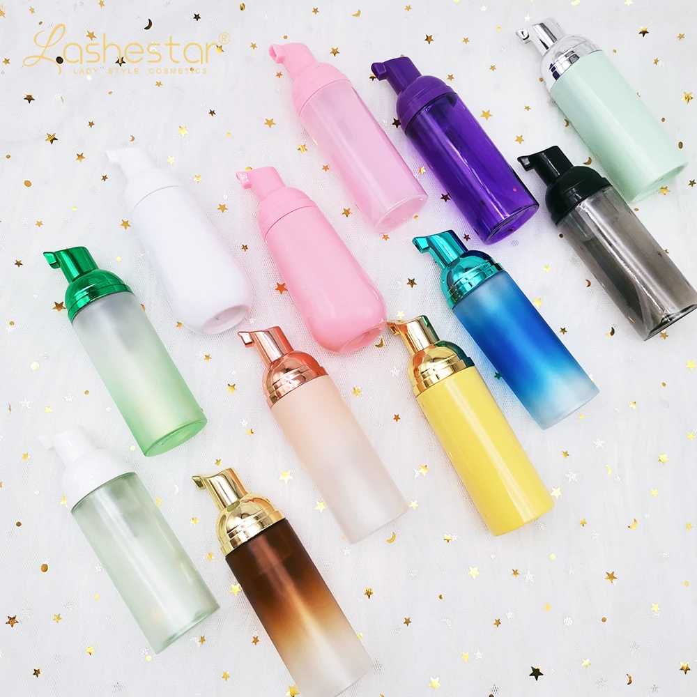 Private Label 50ml Vegan Eyelash Extension Shampoo Oil Free Lash Wash Colorful Flavor Eyelash Foam Cleanser