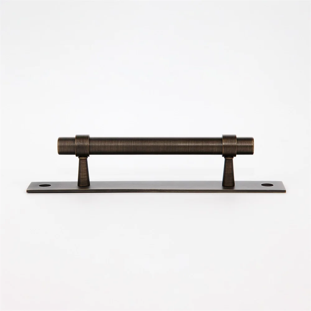 Maxery High Quality Cabinet Handles Antique Bronze Brass Drawer Pull with Back Plate Wardrobe Handle For Room Decoration