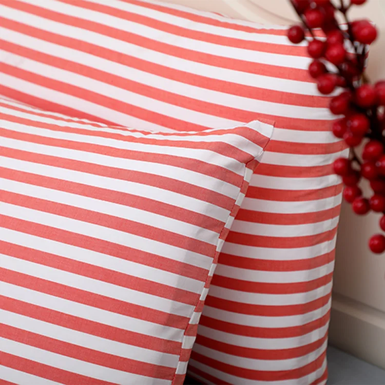 100 Cotton Stripes Bedding Sheets and Pillowcases for Bed Sheet Set