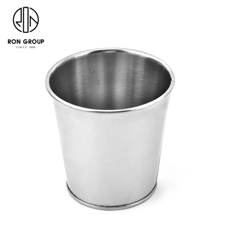 Restaurant Bar Buffet Barware Table Decorations Food Grade Mini Kitchen Metal Stainless Steel Food Serving French Fries Bucket