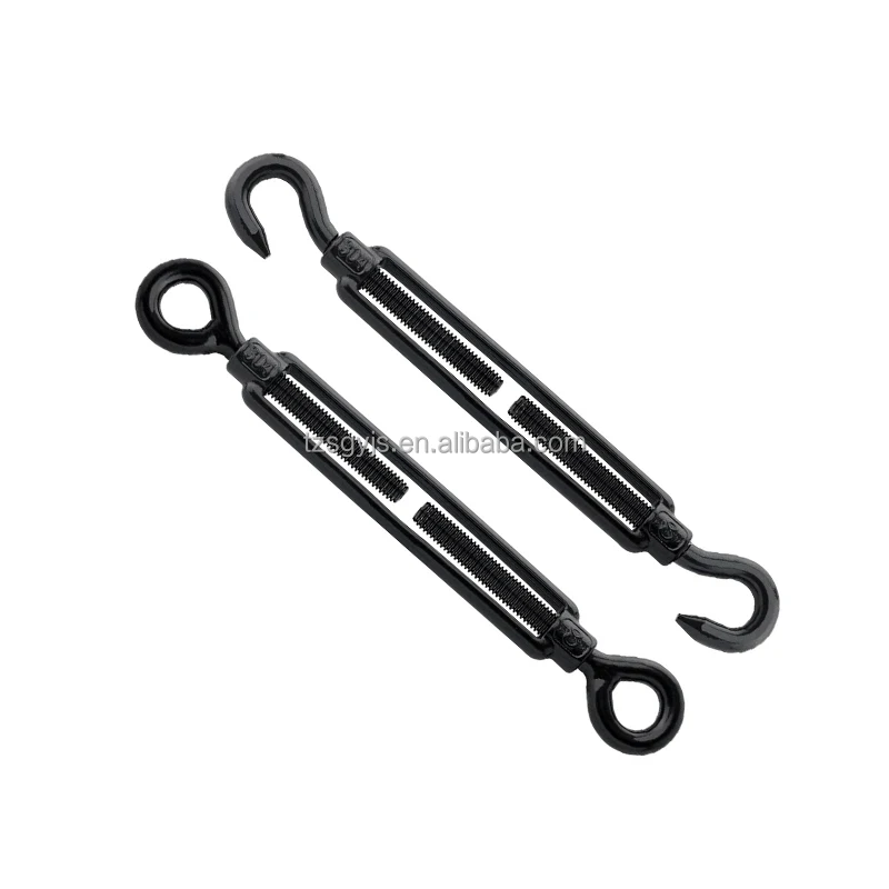 Stainless Steel Turnbuckle M4/M5/M6/M8 Black Hook and Eye Turnbuckle Heavy Duty Turnbuckle for Cable Wire Rope Tension