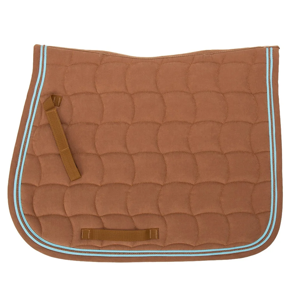 Fashion custom comfortable brown fabric polycotton lining best westerne questrian english horse jumping saddle pad matching set