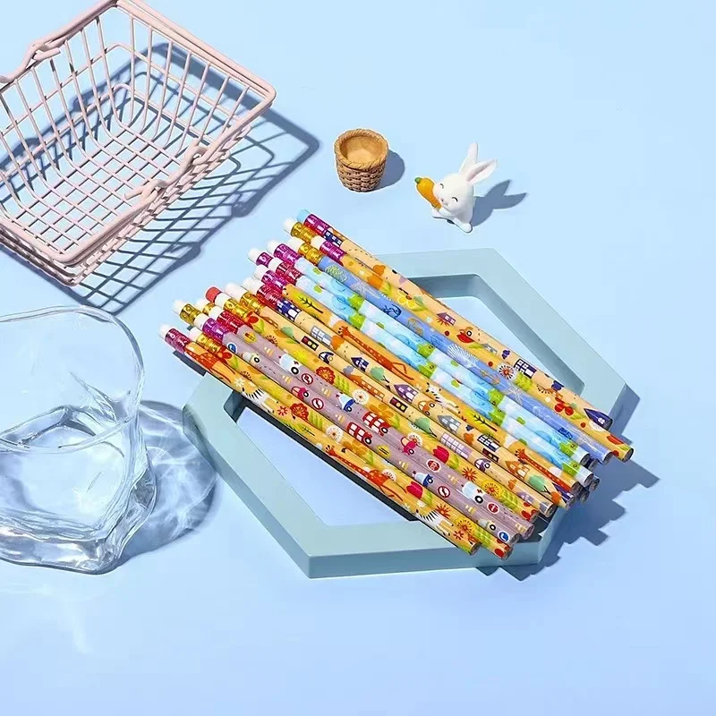 student nice pencil with eraser China stationary factory cheap wholesale black wooden pencil custom HB wood pencil for OEM