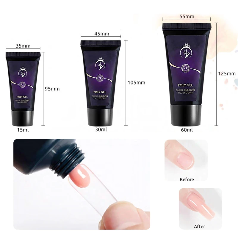 Nailway pretty 15g 30g 60g Nail Art Quick Extension Gel Camouflage Color Pink Nude Clear Poly Acrylic Nail Gel