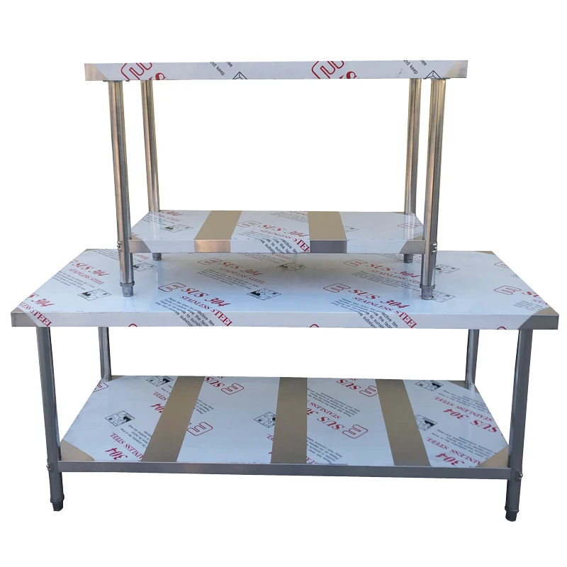 Multifunction Double Kitchen Stainless Steel Work Table