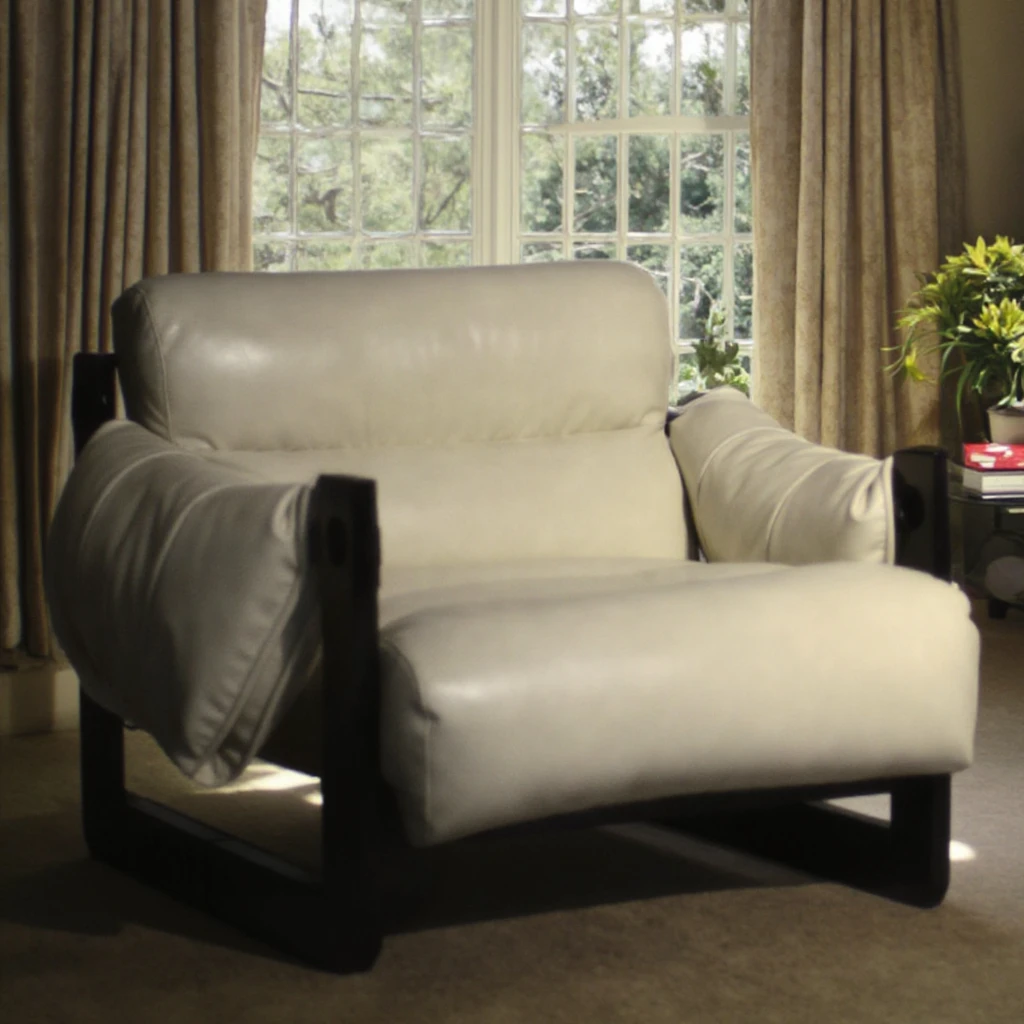 Solid Wood Nepal Vintage Single Sofa Chair White Wax Jersey Black Genuine Leather Casual Living Room Bedroom Lazy style