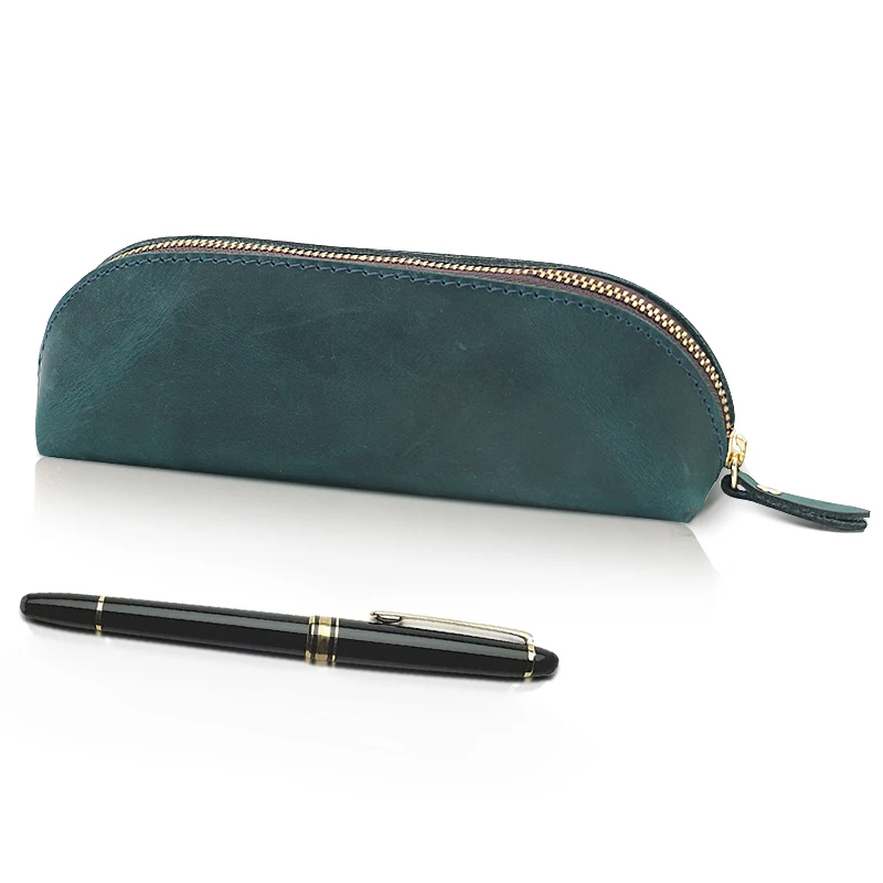 2024 Factory production wholesale new arrivals recycled custom leather pencil case bag holders for kids