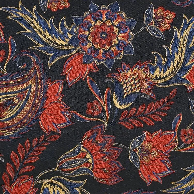 Professional Jacquard Factory Polyester Flower Designs Jacquard Fabric Customizable for Ladies Garment Denim Fabric Woven 75D
