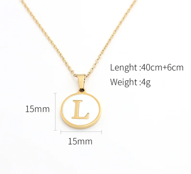 Waterproof Fashion Jewelry Trendy Style Popular Stainless Steel Gold A-Z Letter Pendant Women Necklaces