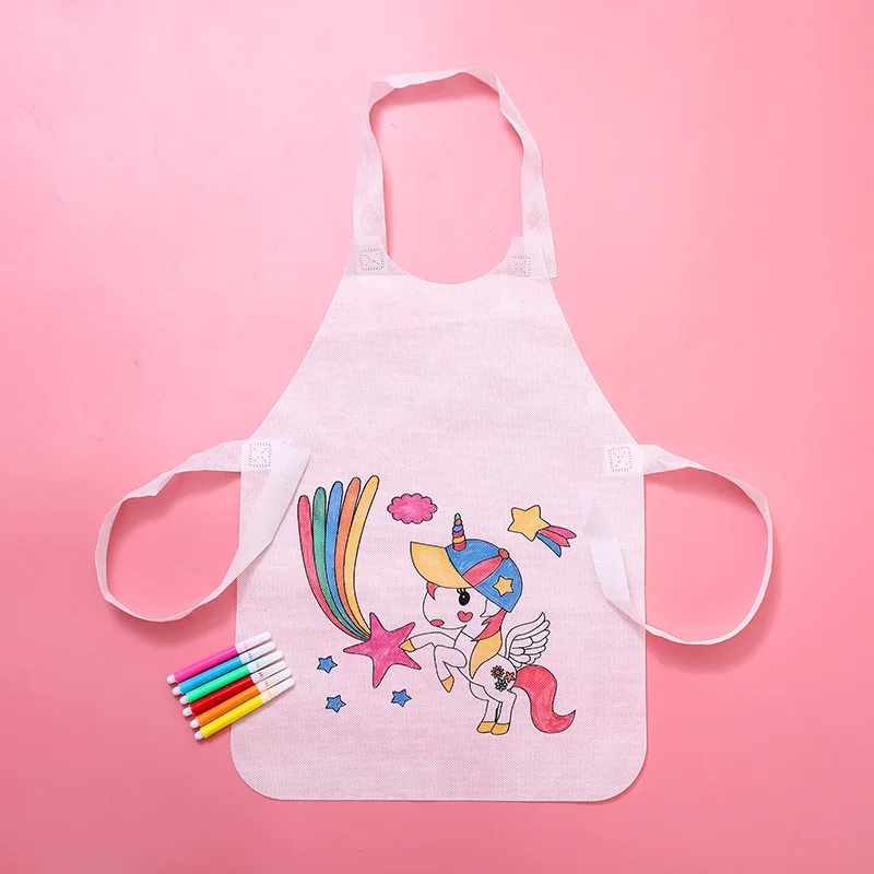 Creative Foldable Doodle Writing Baby Drawing Toys Diy Apron Painting Toys