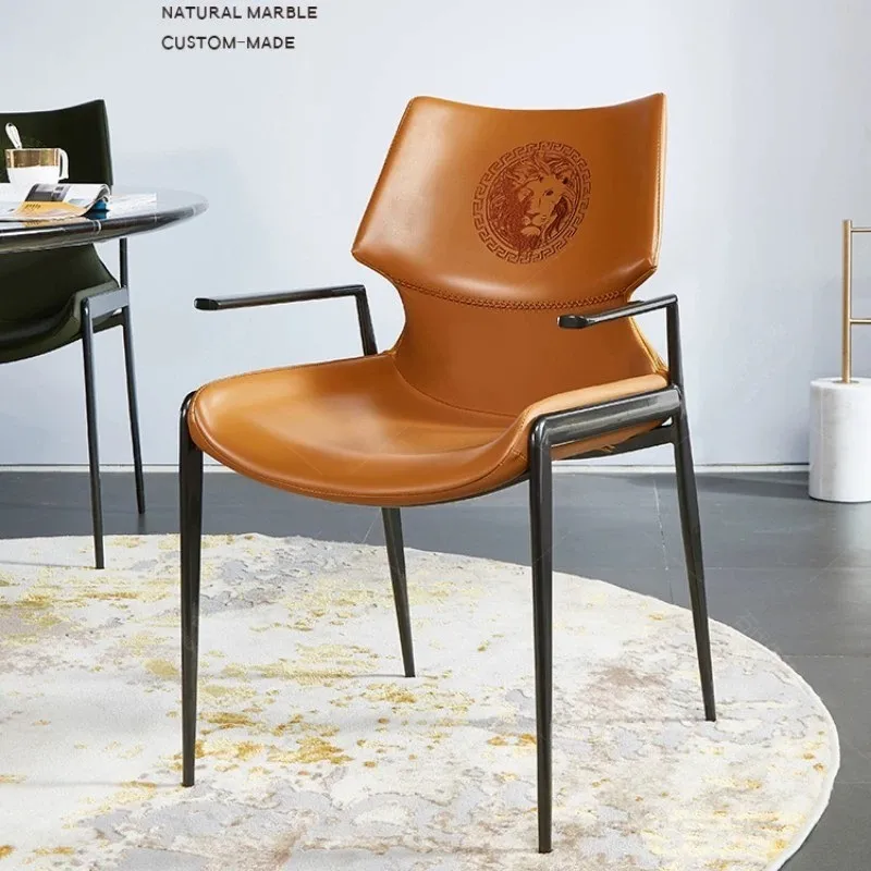 Domestic French backrest lion head chair with armrests dining chair negotiation chair