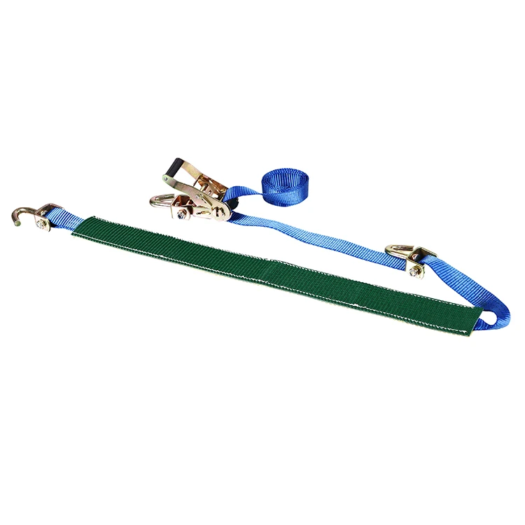 1.5 inch car auto tire tie down with single j hook plastic handle ratchet buckle footgrip