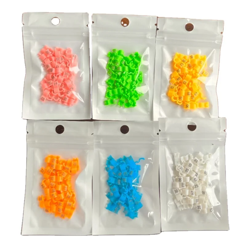 50 pcs /bag Small birds rings ,plastic finch canary rings 3mm inner size for various colors birds clips birds foot accessories