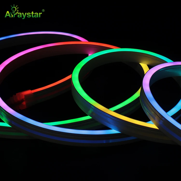 Magic color 6*12mm silicone pixel LED neon flex waterproof IP67 RGB IC LED neon strip 24V with  WS2811 DMX512 16703 pixel