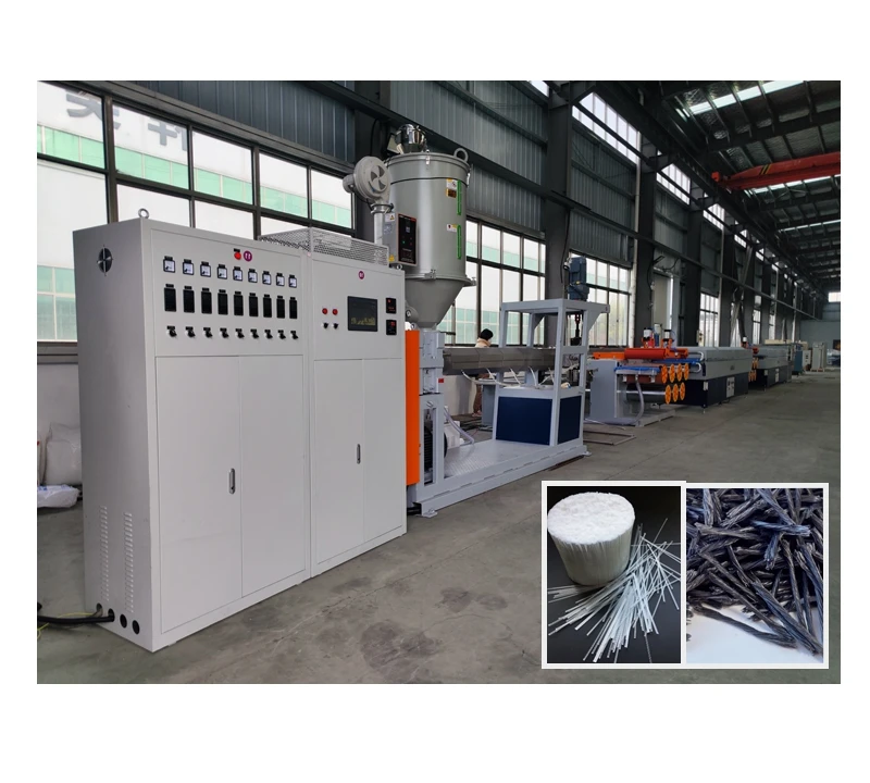 polypropylene crimp fibres production line/ reinforced pp macro concrete fiber extrusion making line
