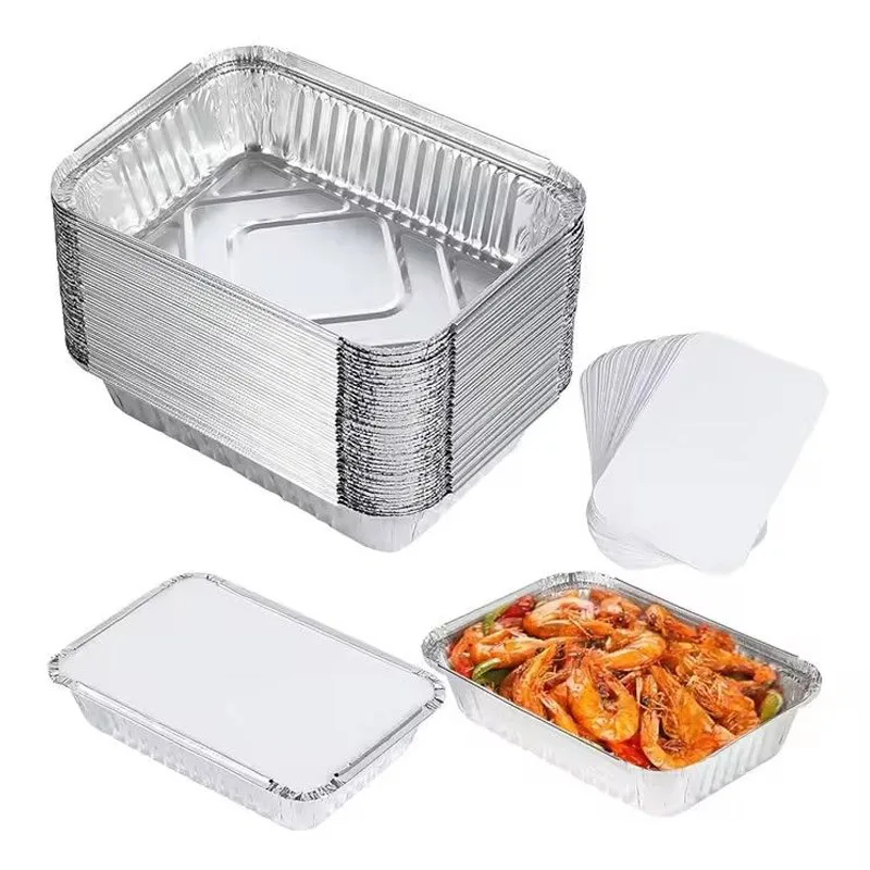 Factory Wholesale High Quality Recyclable Catering Fast Food Take Away Aluminium Foil Container