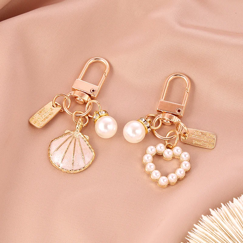 New starfish shell keychain pendant airpods case bluetooth headset case bag charm small gift keychain pendant