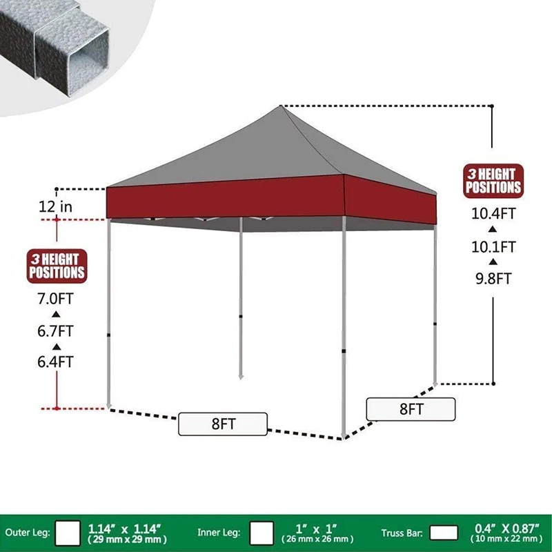 Commercial Instant Canopies Gazebo Ez Pop Up Canopy Tent Trade Show Tent for Events Party Wedding