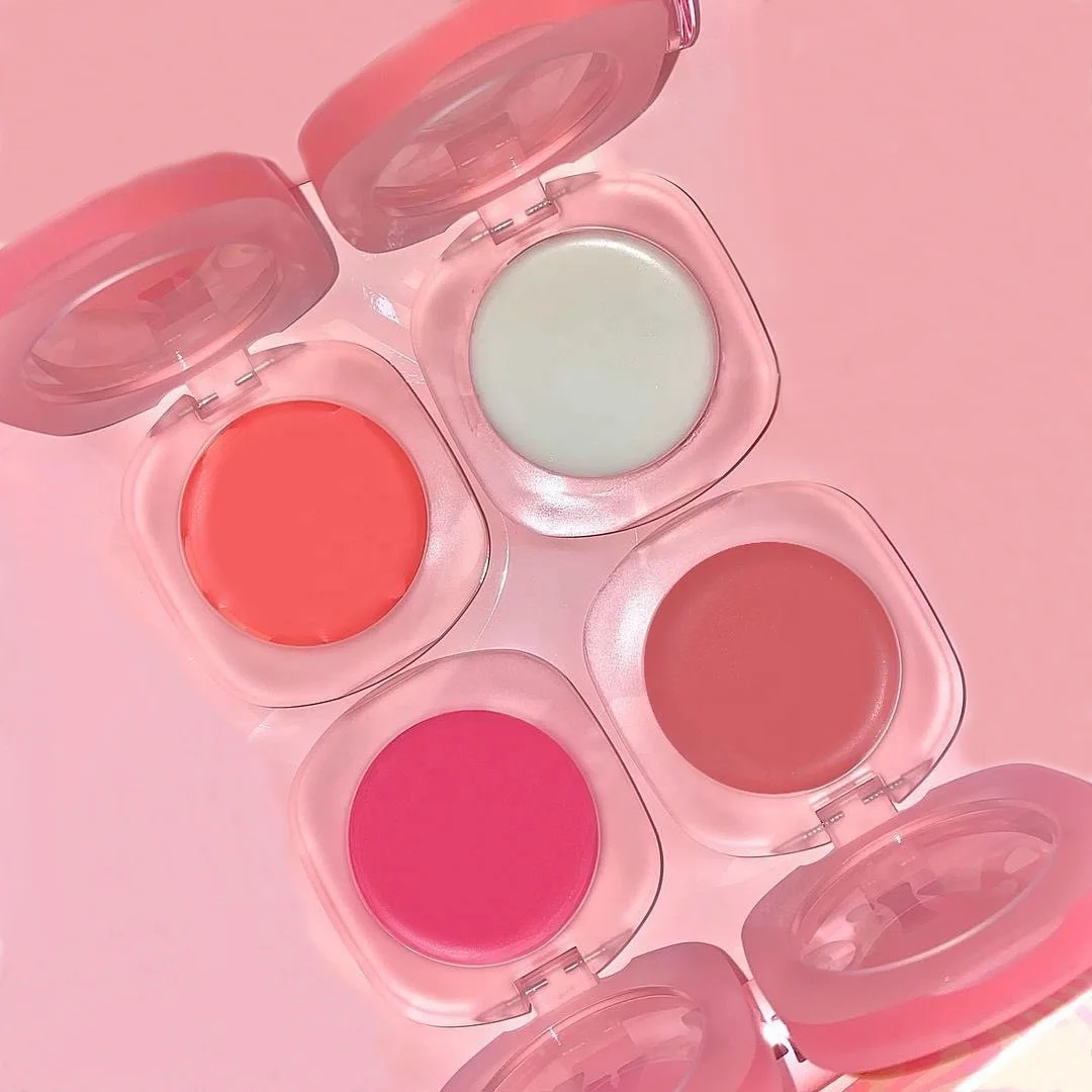 Low MOQ Customized Logo Cruelty Free Waterproof  Blush Cream Organic Makeup Blusher Glow Balm Private Label Pink Blush