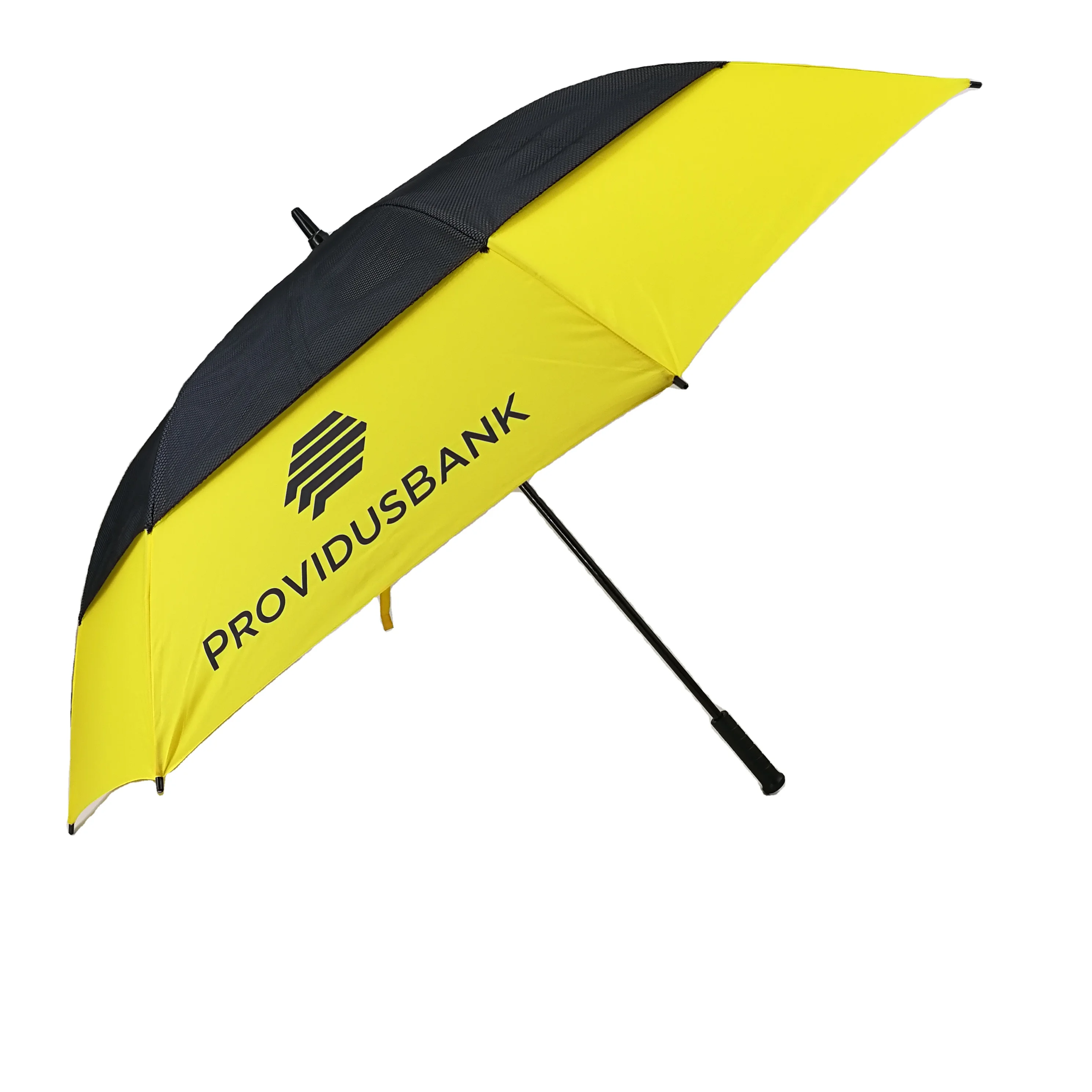 Large Promotional Double Canopy Golf Umbrella for Travel Windproof Strong Full Fiberglass 8-Ribs Automatic Wind Resistant