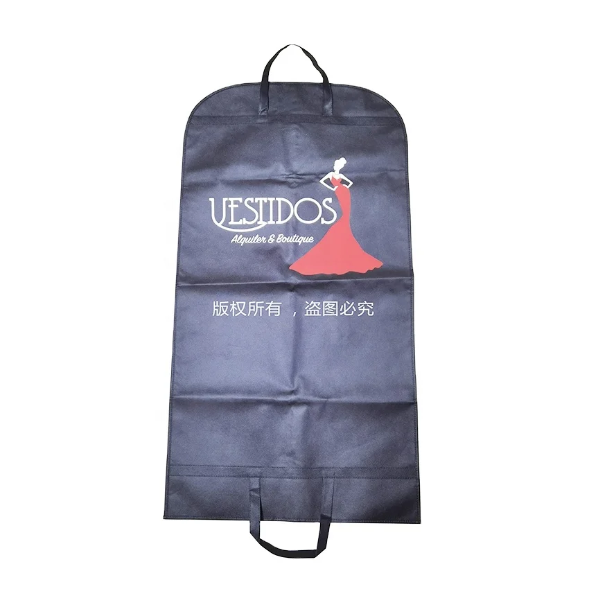 High Quality Black Non Woven Garment Bag Dust-proof Recycle Non Woven Gown/Suit/Dress Packaging Bag
