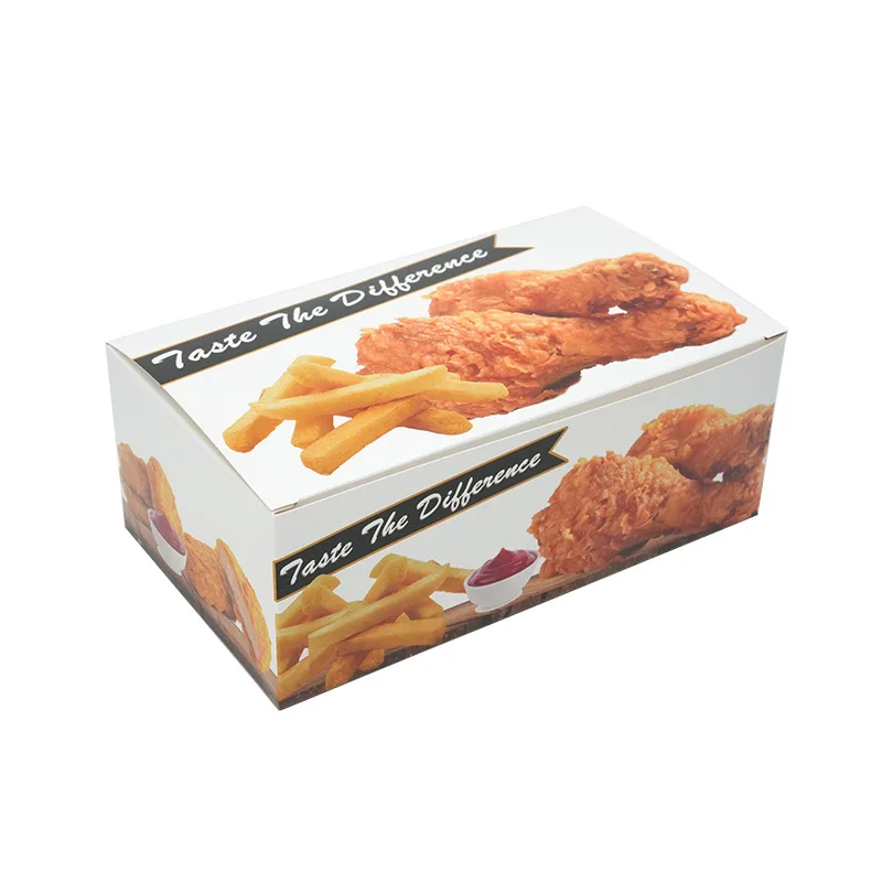 Custom Hamburger Packaging Box To-go cardboard food boxes French Fries and Fired Chicken Paper Boxes for Fast Food Packaging