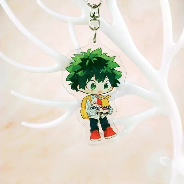 Fashion Japan Anime My Hero Academia Keychain Acrylic Double Sided Transparent key Chain Ring Accessories Women Men Jewelry Gift