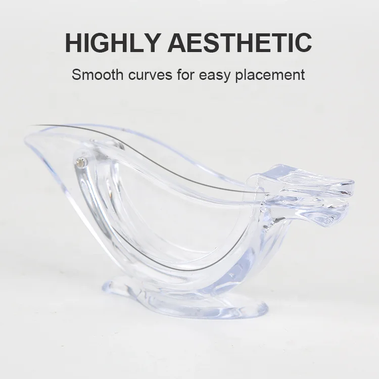 Gloway Transparent Bird-Shaped Manual Lemon Juice Extractor Portable Acrylic Kitchen Gadget for Lime Slicing and Squeezing