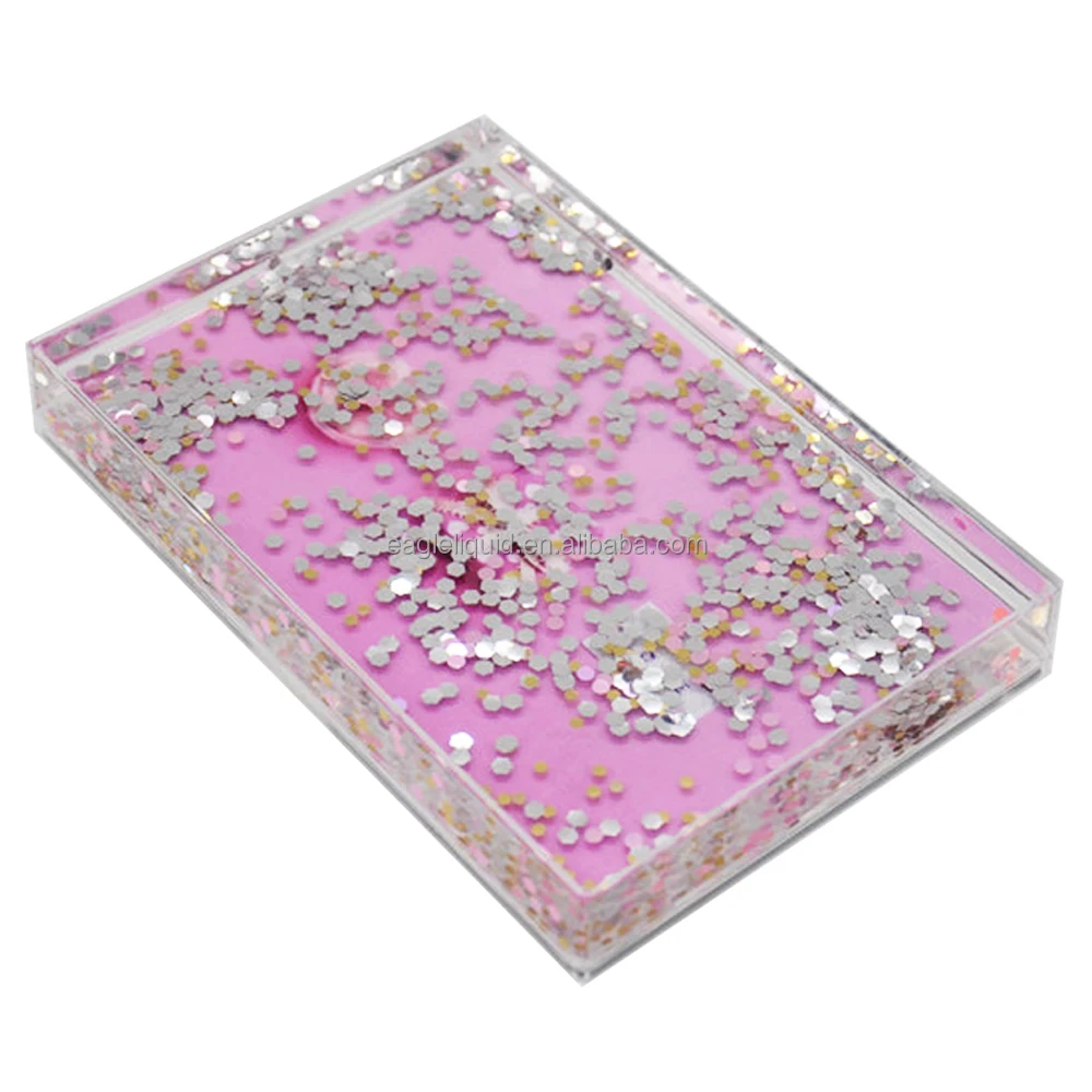 Picture Water And Glitter Clear Acrylic Sparkle Photo Frame 5x7 Quicksand Flowing Water Picture Frame