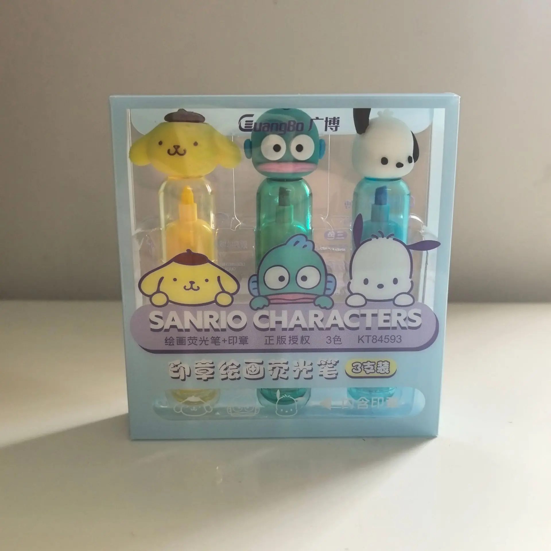 DHF1029 Wholesale cartoon Kuromi Melody Seal drawing fluorescent pen Pochacco student highlighter kawaii marker pen with stamper