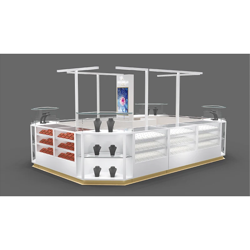 Modern style jewelry store design wood glass jewelry display showcase for show