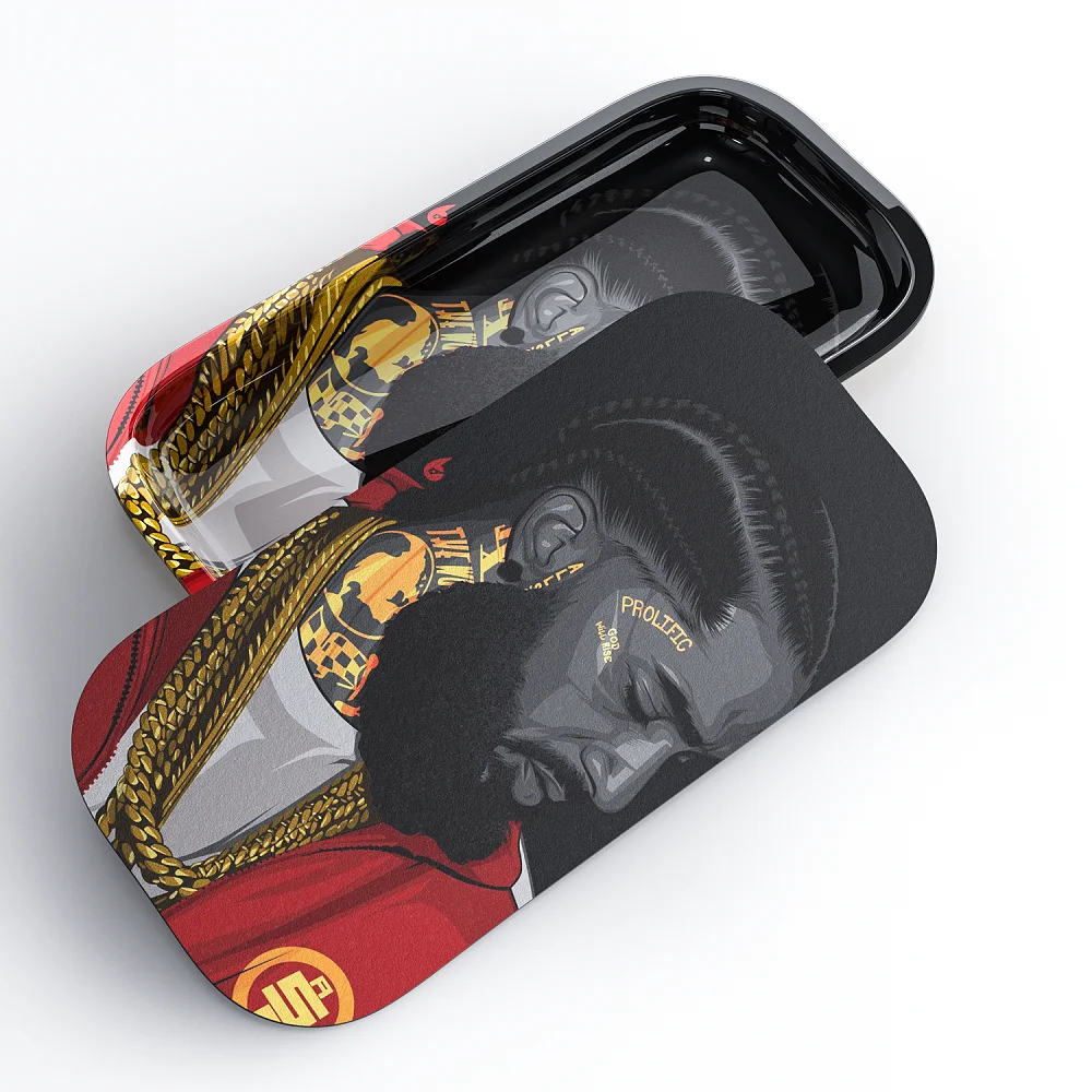 27*16 Wholesale Blank Herb Metal Trays for smoking Custom Rolling Tray With Magnetic Lid