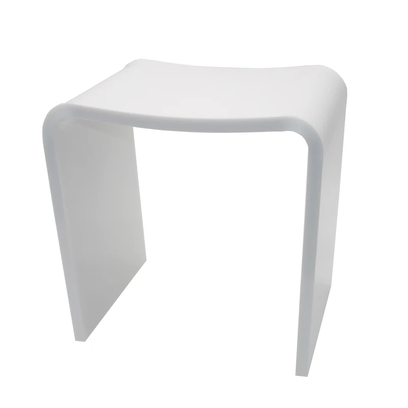 Factory custom light luxury style and colour modern design shower stool acrylic vanity bench
