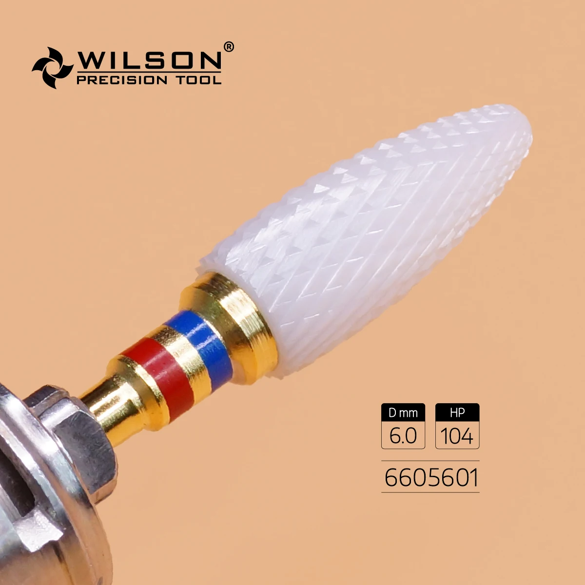 RTS 6605601 Left Handed Use White Ceramic -  Zirconia Ceramic Burs / Dental bur Used For Acrylic/Plaster