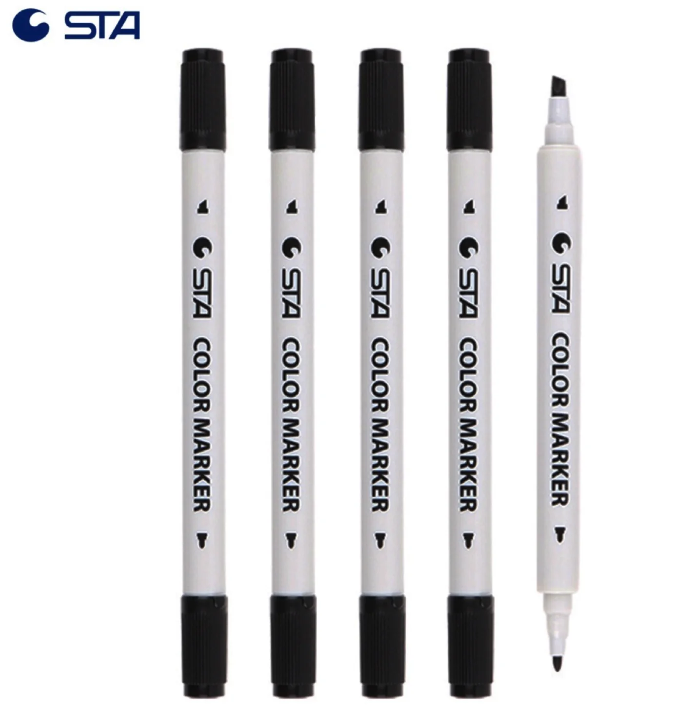
STA High Quality Finecolour 3100 Double End Water Marker Black Point Marker Double End Marker 