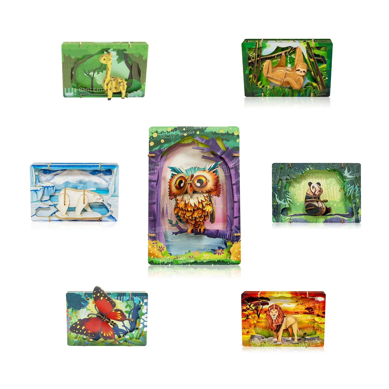 CE Report Easy Assemble Ocean Theme Design Sea Turtle paint 3d wood puzzle educational toys for kids