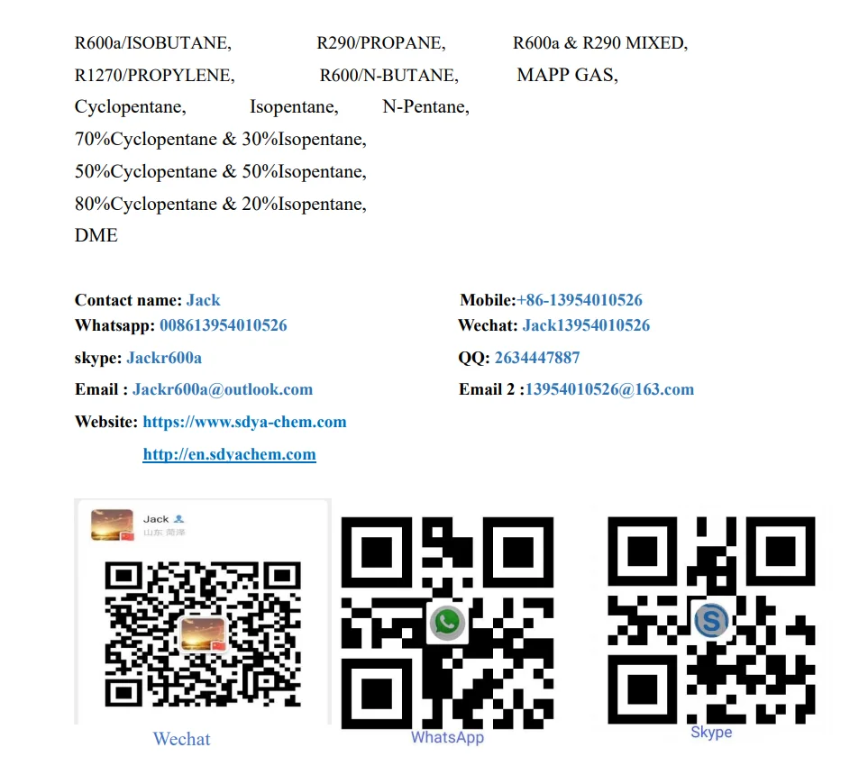Propene gas for Refrigerant grade R1270