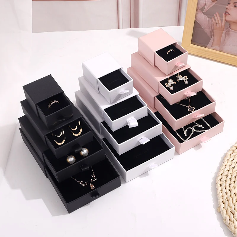 
Custom Cajas Para Joyeria Jewelry Package Drawer Cardboard Gift Packaging Paper Jewelry Box 