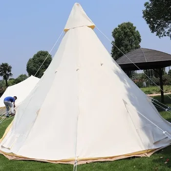 Outdoor waterproof luxury picnic big 3M Tepee Mongolia indian tipi Tent Cotton Canvas pyramid camping teepee tent for adults