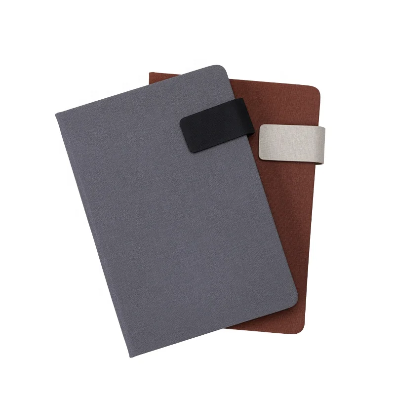 
tri-fold leather cover business motivational magnetic planners and notebooks with metal logo 