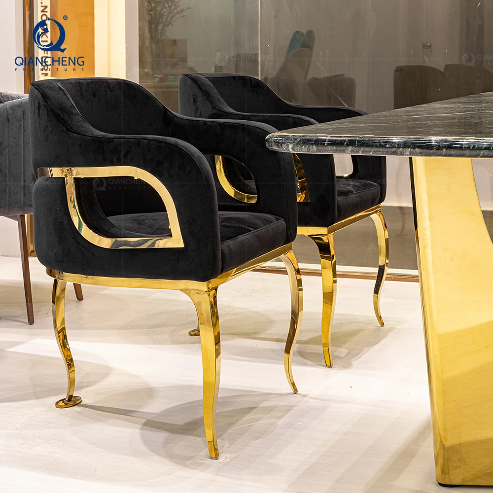 Supplier direct sale creative furniture luxury golden dinning chair louvre furniture china chairs dining foshan