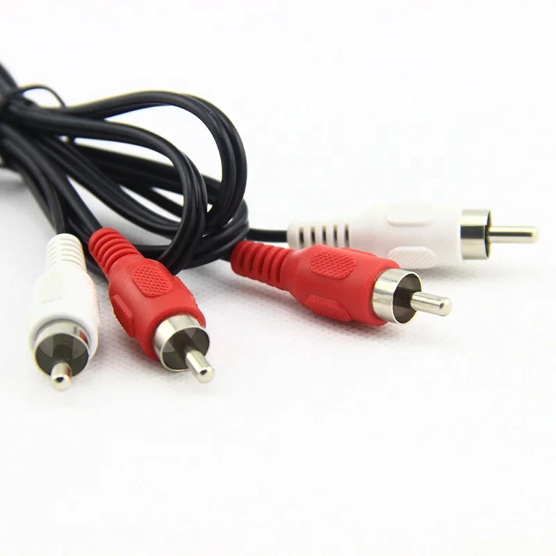 Custom Gold Plated 2 RCA Male To 2 RCA Male Stereo Audio Video Cable For DVD TV Connector