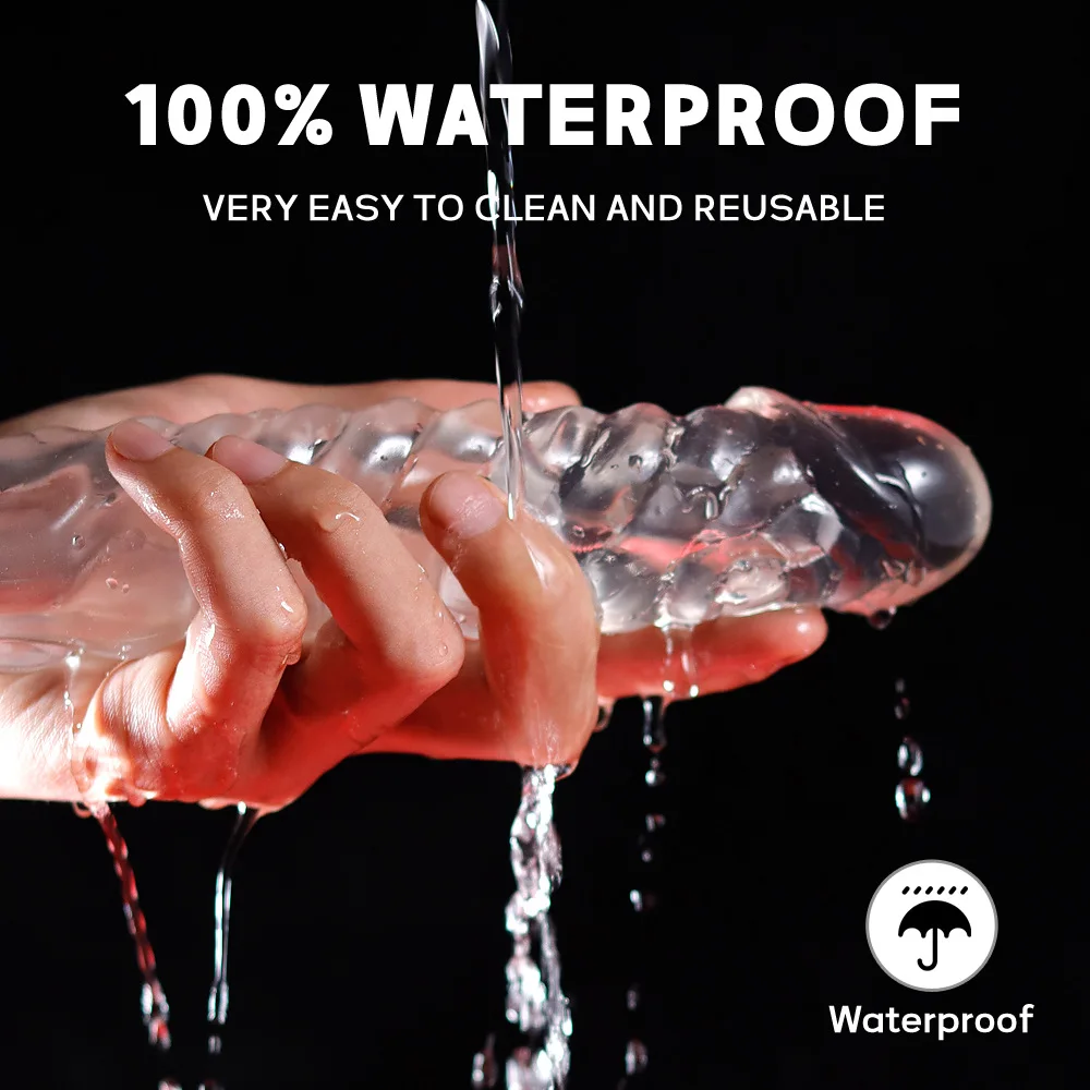 Reusable Penis Sleeve Extender Realistic Penis Condom Silicone Extension Sex Toy For Men Cock Enlarger